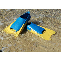 Short Blade Swim Fins - Yellow/Blue EF8 Model