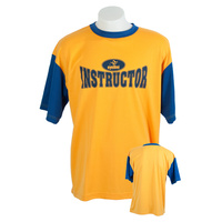Instructor Logo Tee Short Sleeve Basic Polyester - Gold/Navy EITC