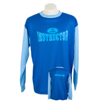 Instructor Logo Tee Long Sleeve Mock Mesh Polyester  - Royal/Sky EITJ