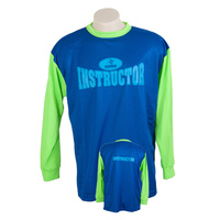 Instructor Logo Tee Long Sleev Mock Mesh Polyester - Royal/Lime EITK