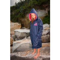 Kids Swim Parka - Navy/Hot Pink Fur Lined EYKSPNP