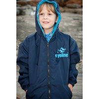 Kids Swim Parka - Navy/Reef Blue Fur Lined EYKSPRB