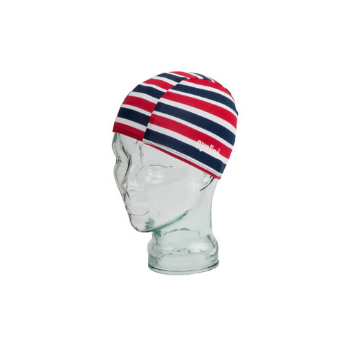 Kids CRP® Polyester Print Swim Cap - Navy/Red/White Stripe EYSC120