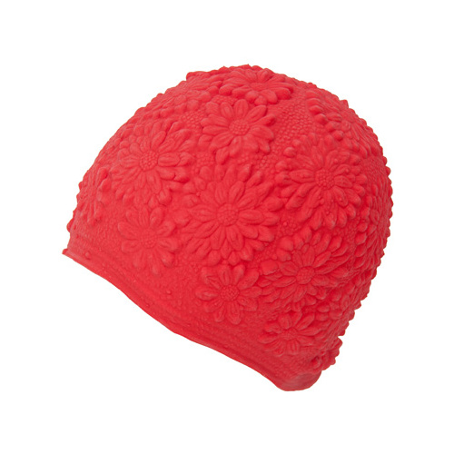Rubber Ornament Swim Cap Red EYSC178