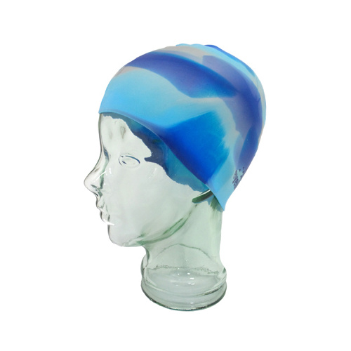 Silicone Multi Colour Swim Cap Metal Blue/Powder Blue/Silver EYSC182