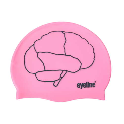 Silicone Swim Caps Brain Graphic Pink EYSC220