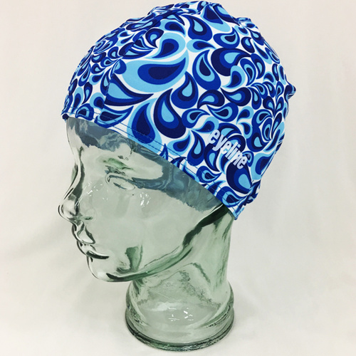 Adult CRP Polyester Print Swim Cap - Blue Water Droplets-EYSC63