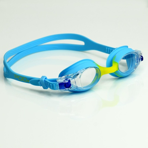 Childrens Scat POD Brand Goggles - Clear Lens/Yellow-Aqua PDSCCYA